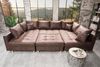 riess-ambiente Wohnlandschaft KENT 305cm antik braun - Federkern, modern, inkl. Hocker u. Kissen, Set 2 Teile, Wohnzimmer · XXL · U-Form · Federkern · Microfaser · Hocker & Kissen Bild 3