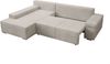 Ecksofa Milo, Sofa mit Schlaffunktion und Bettkasten, Couch L-Form, Sofa Links, Cord-Stoff, 273 x 85 x 185 cm, Beige Bild 5