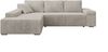 Ecksofa Milo, Sofa mit Schlaffunktion und Bettkasten, Couch L-Form, Sofa Links, Cord-Stoff, 273 x 85 x 185 cm, Beige Bild 2