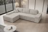 Ecksofa Milo, Sofa mit Schlaffunktion und Bettkasten, Couch L-Form, Sofa Links, Cord-Stoff, 273 x 85 x 185 cm, Beige Bild 3