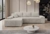 Ecksofa Milo, Sofa mit Schlaffunktion und Bettkasten, Couch L-Form, Sofa Links, Cord-Stoff, 273 x 85 x 185 cm, Beige Bild 4