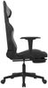Gaming-Stuhl mit Fußstütze Schwarz und Hellgrau Stoff, Drehbar [3143744] Bild 4
