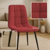 2er Set Esszimmerstuhl FANOR - Cord Bordeauxrot 45x55x84 cm | Essstühle Esszimmerstühle Küchenstühle Wohnzimmerstühle Bild 2