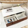 COSTWAY Couchtisch, mit 2 Schubladen & 2 Ablagen, rechteckig, 48 x 95 x 45 cm Bild 4