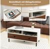 COSTWAY Couchtisch, mit 2 Schubladen & 2 Ablagen, rechteckig, 48 x 95 x 45 cm Bild 3