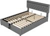 Merax 160*200 cm Doppelbett, Polsterbett, mit Umgebungslicht, USB- und Typ-C-Steckdose, 24-Tasten-Fernbedienung, Bett kann angehoben und abgesenkt werden, Grau Bild 5