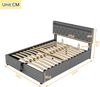 Merax 160*200 cm Doppelbett, Polsterbett, mit Umgebungslicht, USB- und Typ-C-Steckdose, 24-Tasten-Fernbedienung, Bett kann angehoben und abgesenkt werden, Grau Bild 4
