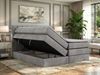Boxspringbett mit Matratze H3 ALVER KING, Doppelbett, gepolstertes Polsterbett, 7-Zonen-Multipocket-Kern H3, hohe Kopfteil - Topper T25 - Hellgrau Velvet Bild 4