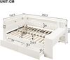 Merax Doppelbett 140x200cm, Kinderbett, Daybett, mit USB-Anschlüssen und LED-Gürtel, mit Schreibtisch und 2 Schubladen, weiß Bild 4