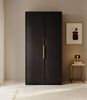 Selsey 'Frame' Kleiderschrank 2-türig mit Kleiderstange und Schubladen, schwarz 200 x 100 x 57 cm Bild 2