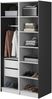 Selsey 'Frame' Kleiderschrank 2-türig mit Kleiderstange und Schubladen, schwarz 200 x 100 x 57 cm Bild 4