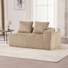 Sofa 158x93x61 cm, Sitzfläche für zwei Personen, Cordstoff (khaki) mit Seitenfächern und Becherhaltern Bild 2