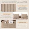 Sofa 158x93x61 cm, Sitzfläche für zwei Personen, Cordstoff (khaki) mit Seitenfächern und Becherhaltern Bild 5