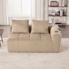 Sofa 158x93x61 cm, Sitzfläche für zwei Personen, Cordstoff (khaki) mit Seitenfächern und Becherhaltern Bild 3