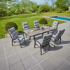 VIVERA Ausziehtisch 100x160 Platte Keramik schräge Kante, Beton-Optik, Alugestell anthrazit Bild 5