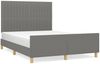 vidaXL Polsterbett mit Kopfteil Stoff Dunkelgrau 140x200 cm Bild 2