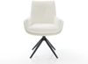 Drehstuhl Clea-Flex Bouclé Soft Beige Kreuzgestell breit Schwarz 360° drehbar Wippfunktion Bild 2