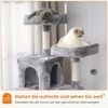 MSMASK Kratzbaum groß, Mehrstöckiger Katzenbaum Stabil, mit Plattformen, Katzenhöhlen, Hängematte, Sisalsäulen Bild 3
