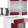 Singleküche Fame-Line Bordeaux Hochglanz/Weiß 140 cm , AP Marmor Vicco Bild 5