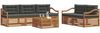 vidaXL Outdoor-Sofagarnitur mit Kissen 6 pcs Natur und Anthrazit 3373037 Bild 3