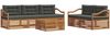 vidaXL Outdoor-Sofagarnitur mit Kissen 6 pcs Natur und Anthrazit 3373037 Bild 2