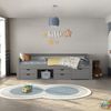 HOME DELUXE Kinderbett COSMOS mit Schubladen und Matratze - 90 x 200 cm Grau Bild 2