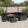 vidaXL Garten-Sofa-Set mit Kissen mit Speicher 12 pcs Schwarz 3364114 Bild 3