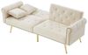 Merax Schlafsofa mit Bettfunktion, 1 Teile, 2-Sitzer-Sofa mit verstellbarer Rückenlehne & goldenen Metallfüßen Bild 4