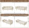 Merax Schlafsofa mit Bettfunktion, 1 Teile, 2-Sitzer-Sofa mit verstellbarer Rückenlehne & goldenen Metallfüßen Bild 3