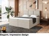 MEBLINI Boxspringbett KYLIAN 140x220 cm mit Bettkasten - H3/Beige Webstoff Polsterbett - Doppelbett mit Topper & Taschenfederkern-Matratze Bild 3