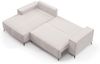 Ecksofa Schlafsofa FIORE Stoff ARAGON Weiß Ottomane Links Bild 2