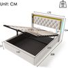 Polsterbett 160×200 cm mit LED, USB/Type‑C, hydraulischem Bettkasten und Lattenrost,Beige Bild 4