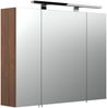 Spiegelschrank 80cm Walnuss Nb. RIMAO-100 mit LED-Beleuchtung, B x H x T: ca. 80 x 68 x 20 cm Bild 2