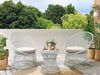 Beliani 'Mesyna' Bistro Set mit Kissen, Rattan Weiß, 42 x 42 x 46 cm Bild 3
