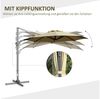 Outsunny Ampelschirm Kurbelschirm Ampelschirm mit Kurbelvorrichtung, LxB: 298x298 cm, Gartenschirm, Sonnenschirm, Neigungswinkel verstellbar Khaki Bild 3