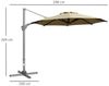 Outsunny Ampelschirm Kurbelschirm Ampelschirm mit Kurbelvorrichtung, LxB: 298x298 cm, Gartenschirm, Sonnenschirm, Neigungswinkel verstellbar Khaki Bild 2