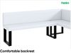 MEBLINI Eckbank für Esszimmer mit ausziehbarem Tisch - Küchenbank - Essecke - Sitzecke Küche - TONI - U-Beine 142x196x87cm Rechts - Weiß Kunstleder/B Weiß Hochgl. Bild 5
