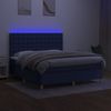vidaXL Boxspringbett mit Matratze & LED Blau 160x200 cm Stoff 3135771 Bild 4