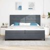 vidaXL Boxspringbett mit Matratze mit LED Dunkelgrau 200 x 200 cm Samt 3343887 Bild 4