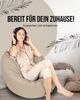 PATCH HOME 2 in 1 Sitzsack Sessel – Ø100 cm – Beige, bequemer Sitzsack aus Luxus-Polyester-Gewebe, bereits befüllt Bild 2
