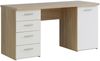 Schreibtisch >Balu< in Sonoma-Eiche Uni Weiß - 145x76,3x60cm (BxHxT) Bild 2