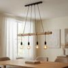 LED Hängeleuchte, 4 flammig, Holz, natur, H 120cm Bild 2