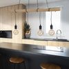LED Hängeleuchte, 4 flammig, Holz, natur, H 120cm Bild 5