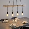 LED Hängeleuchte, 4 flammig, Holz, natur, H 120cm Bild 3