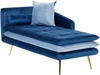 Chaiselongue Samtstoff blau linksseitig GONESSE Bild 4