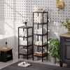 Bambusregal Badregal 4 Ebenen Organizer Wohnzimmer Küche 4 Ablagefächer Schwarz Bild 4