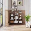 Bambusregal Badregal 4 Ebenen Organizer Wohnzimmer Küche 4 Ablagefächer Schwarz Bild 5