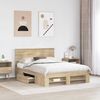 vidaXL Bettrahmen mit Kopfteil Sonoma-Eiche 150 x 200 cm Holzwerkstoff 3408748 Bild 3