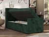 Boxspringbett 90x200 TILIO DUO inkl. Bettkasten & 7-Zonen Multipocket-Matratze, Modernes Jugendbett, Einzelbett - Dunkelgrün Cord - H4 - Links Bild 4