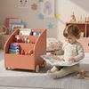 Bellabino 'Towy' Kinderbücherregal, terrakotta, 43x40x43 cm, Holz, Spielzeugregal mit 3 Ablagefächern und Geheimfach Bild 2